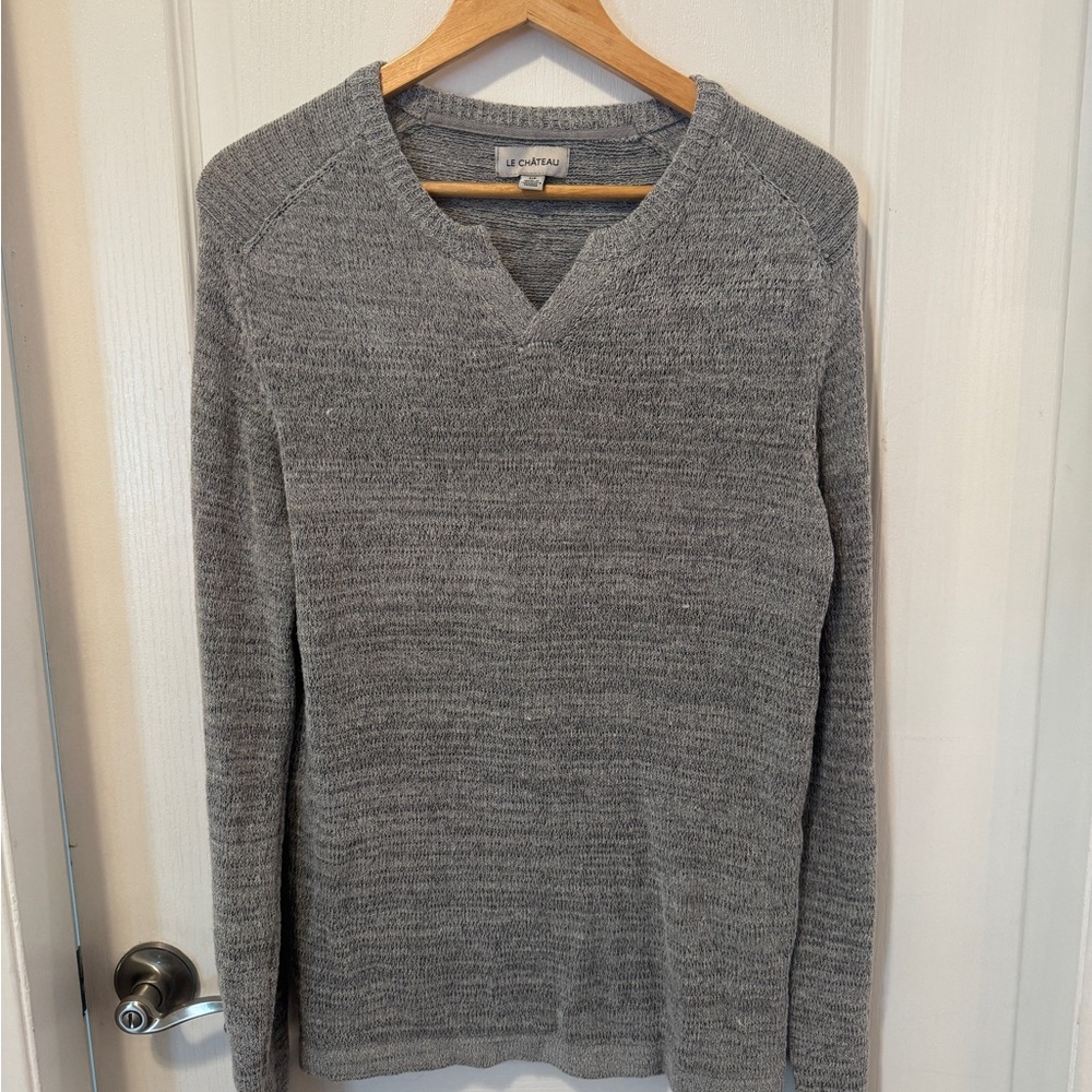 Le Chateau Charcoal V-Neck Sweater for Men